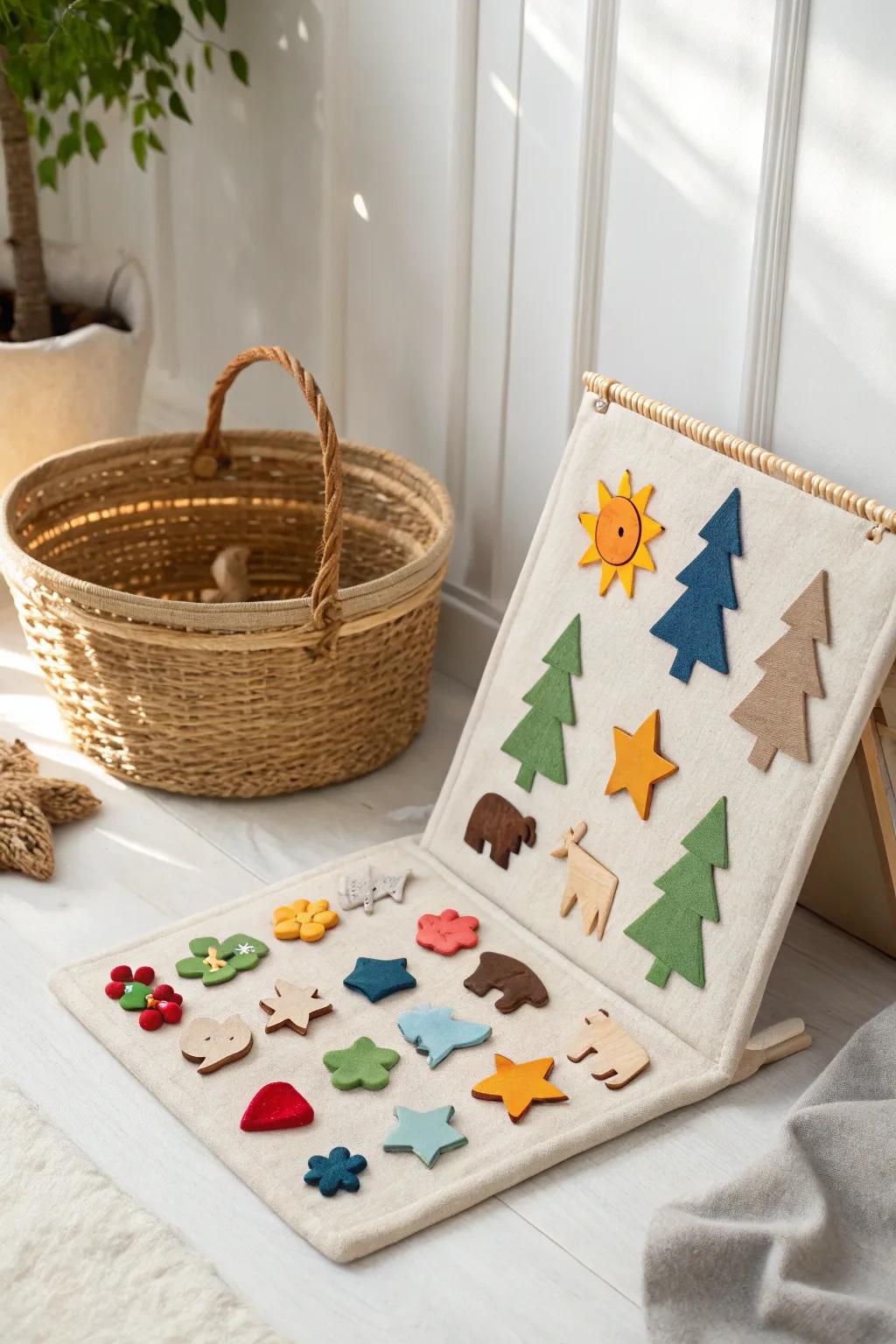 Inspire your toddler's imagination with this portable felt board - creativity on the go!