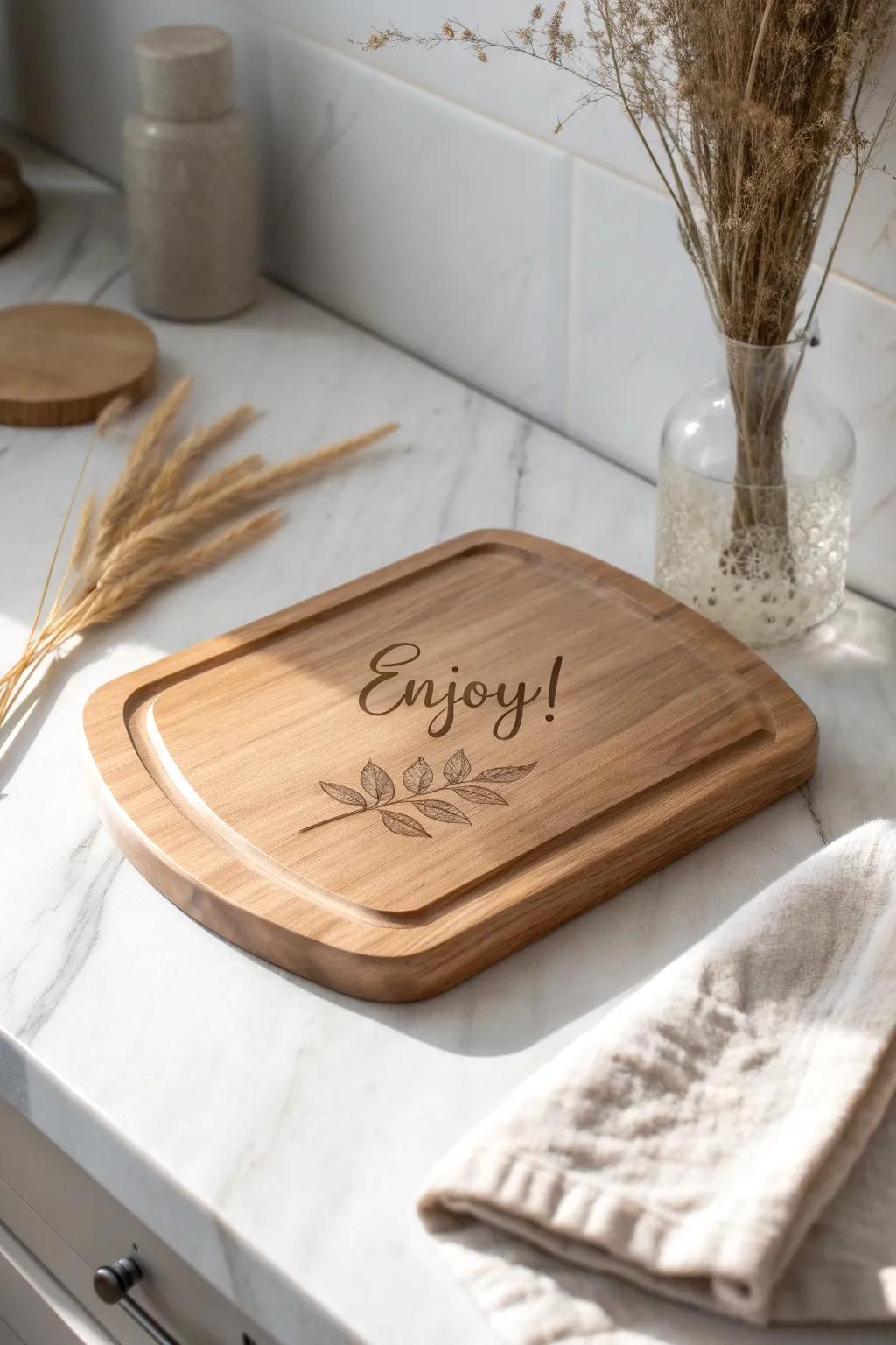 Make it personal: Add a touch of warmth with an engraved message on your charcuterie board.