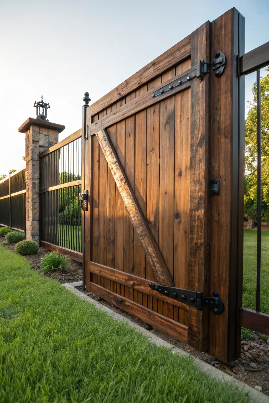 Transform your space with this stunning sliding gate – where style meets functionality.