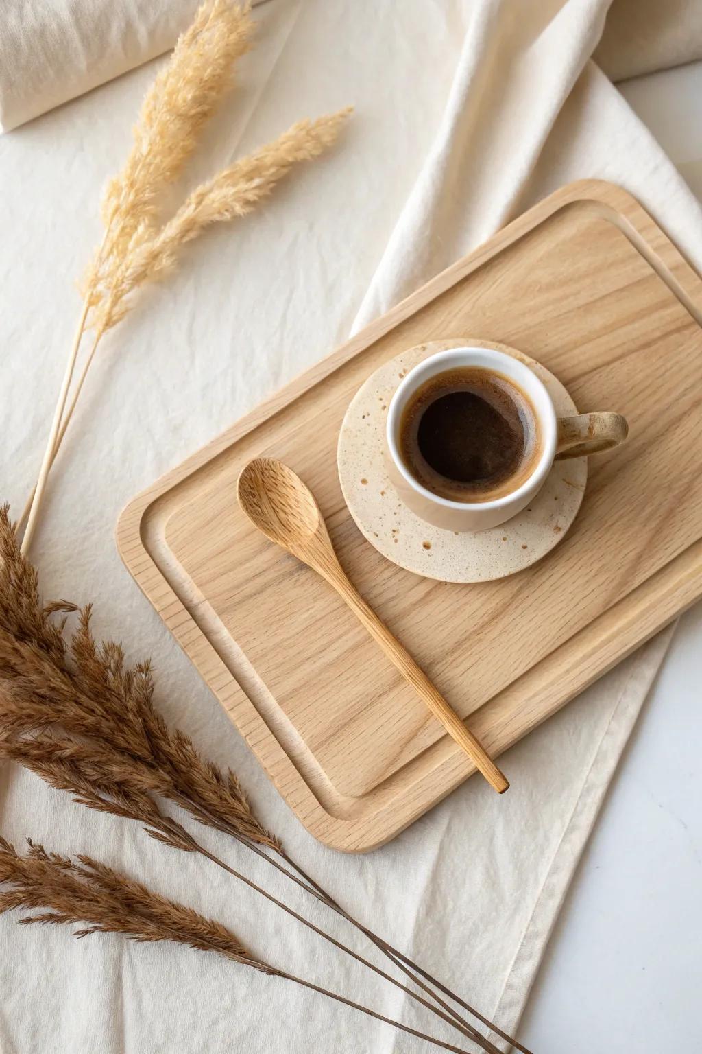 Elevate your coffee moment with minimalist elegance and boho warmth.