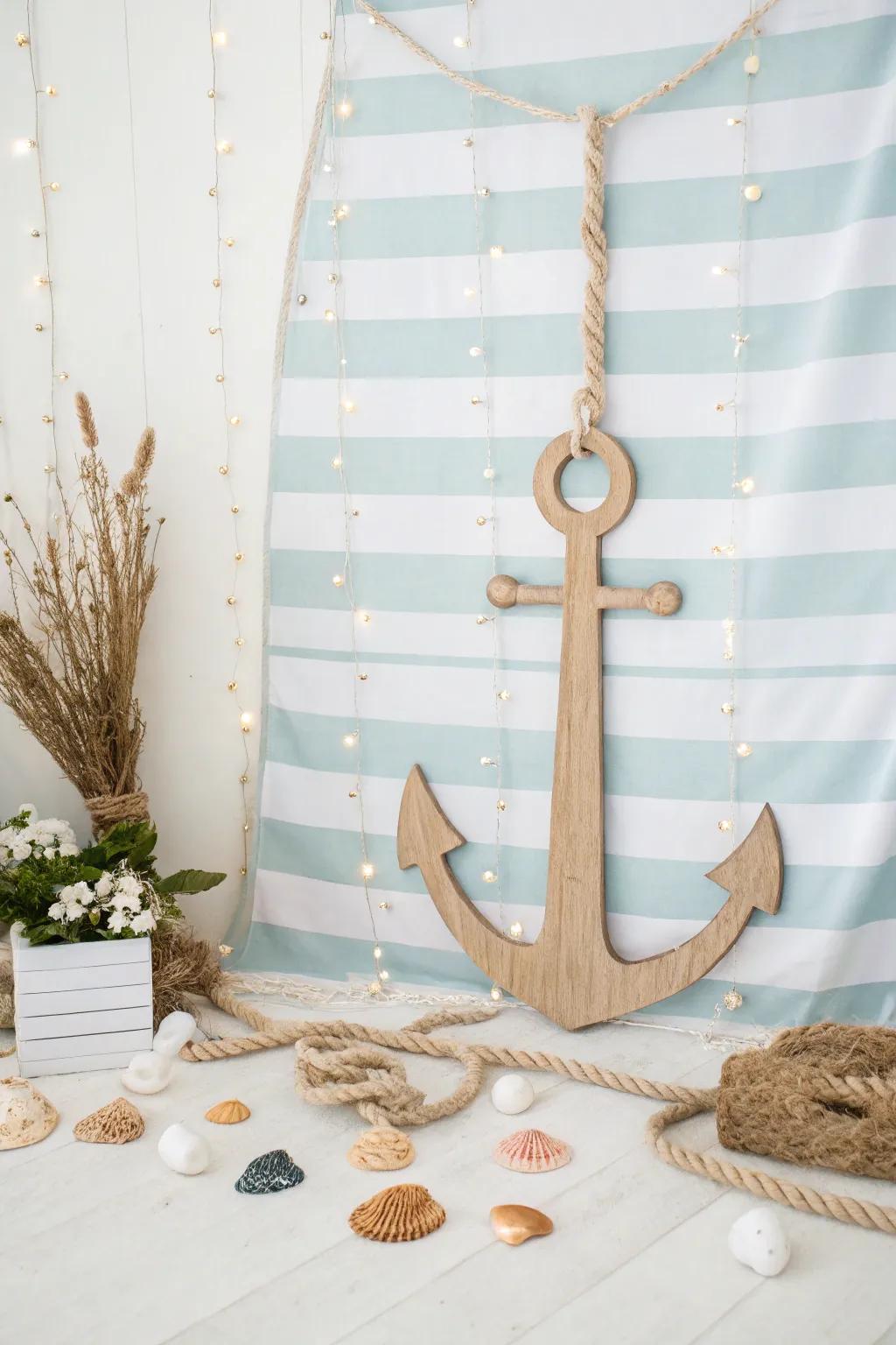 Sail into style with this minimalist nautical backdrop—perfect for your next summer gathering!