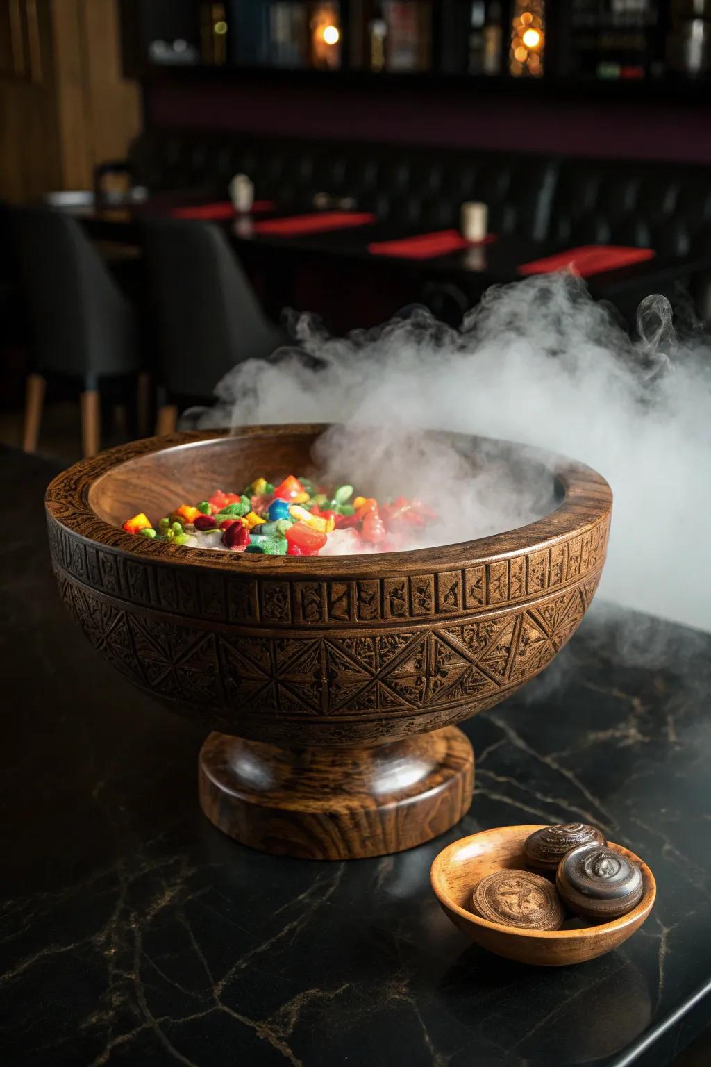 Add a mysterious twist to your Halloween with a foggy candy bowl surprise!