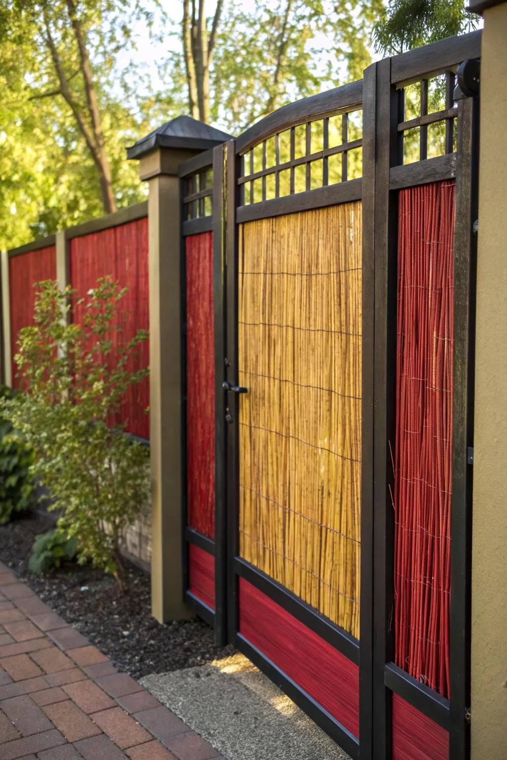 Transform your entrance with a boho flair using rustic reed screens. #Craftsmanship #BohoVibe