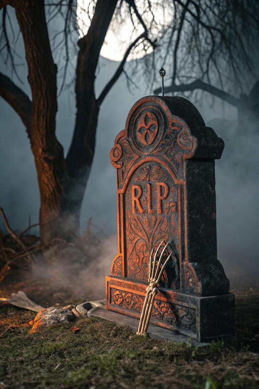 Bring your Halloween decor to life with an interactive tombstone that surprises and delights.