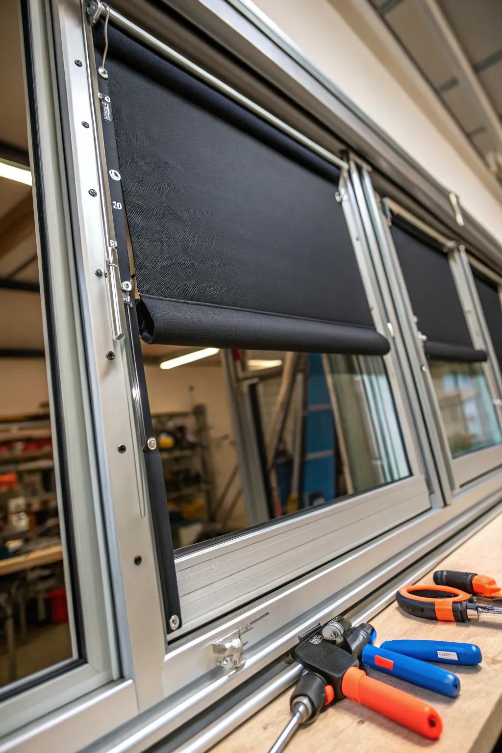 Revolutionize your workshop with a magnetic blackout system—style meets functionality without the need for drills.
