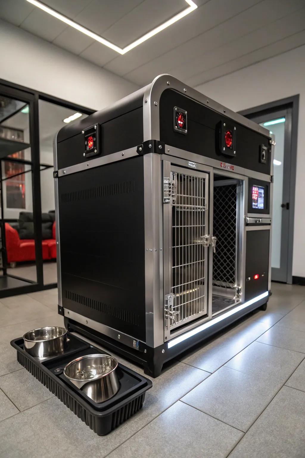 Discover the future of pet comfort with our high-tech kennel, where innovation meets style.