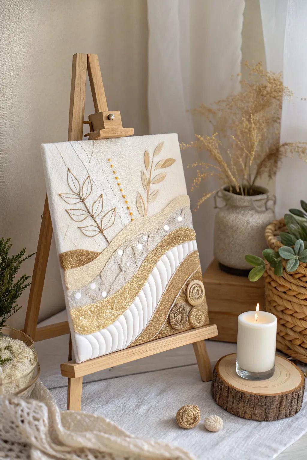 Unleash your creativity with the perfect blend of Mod Podge and artistry in this stunning mixed media masterpiece.