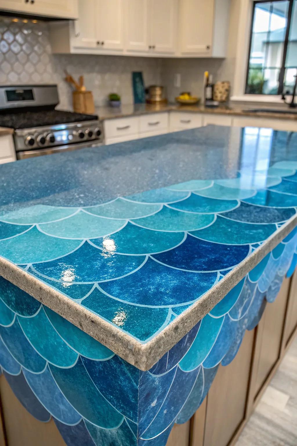 Dive into tranquility with ocean-inspired countertops.