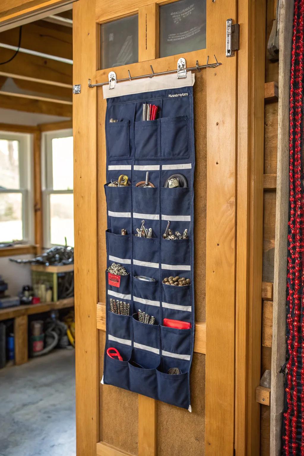 Innovative Organization: Transform a Hanging Shoe Organizer into the Ultimate Parts Storage Solution.
