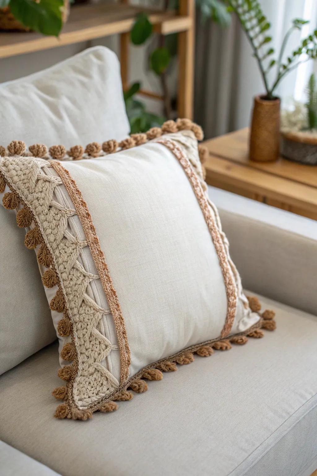 Add a touch of personal craftsmanship to your home with handmade pillow trims.