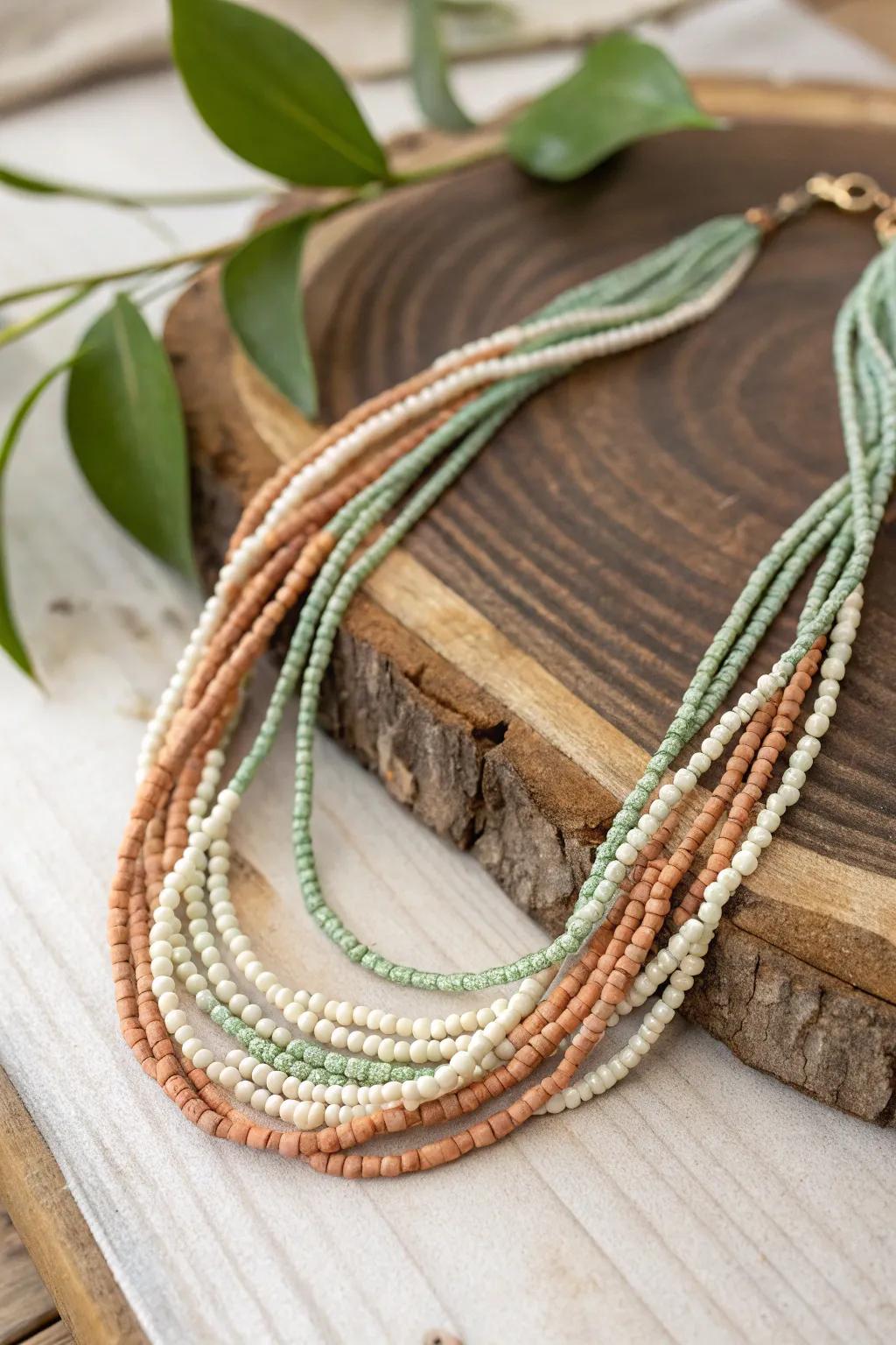 Embrace the art of layering with this luxurious seed bead necklace, where simplicity meets elegance.