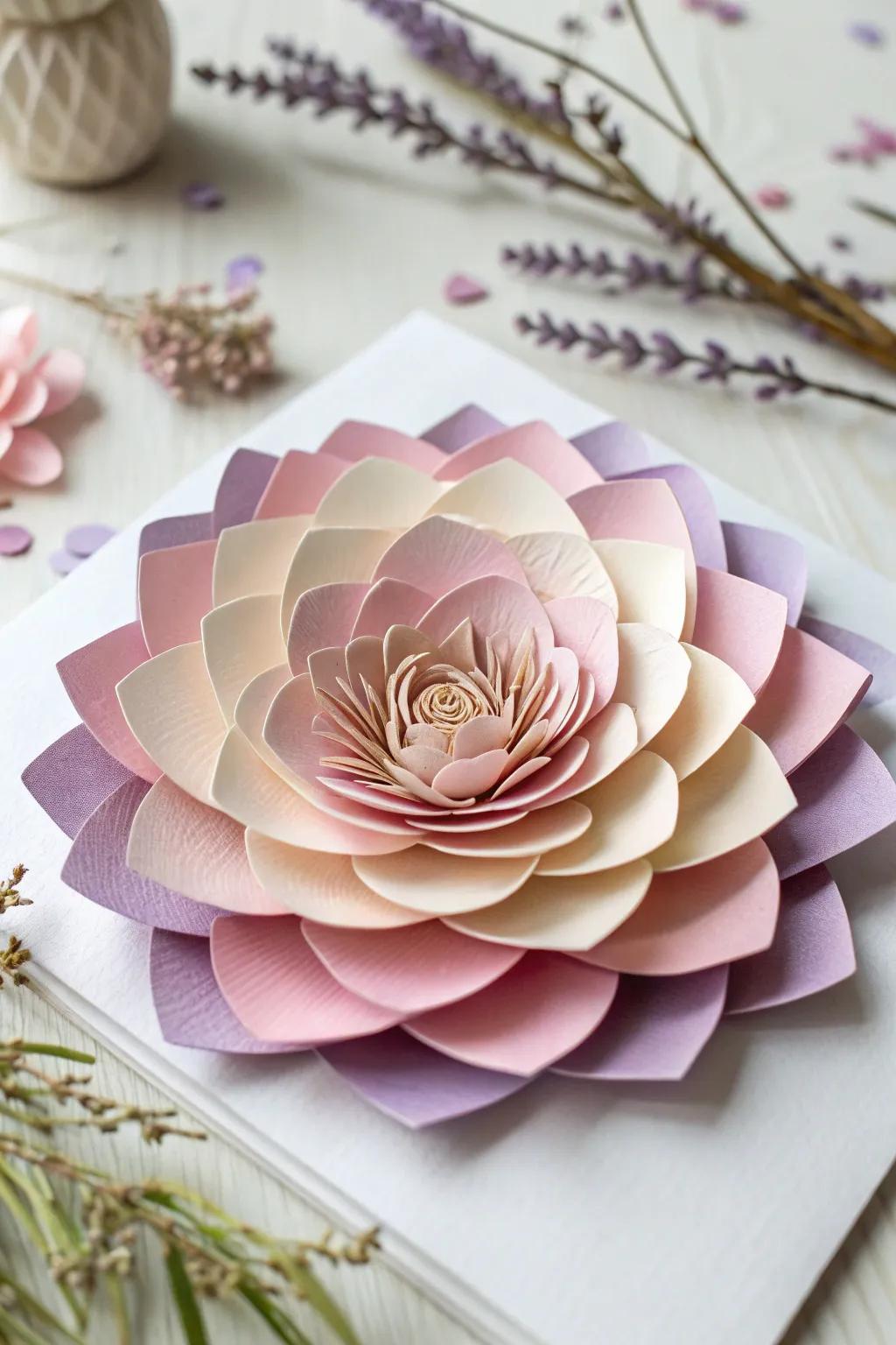Embrace the beauty of spring with layered paper art, where minimalism meets craftsmanship.