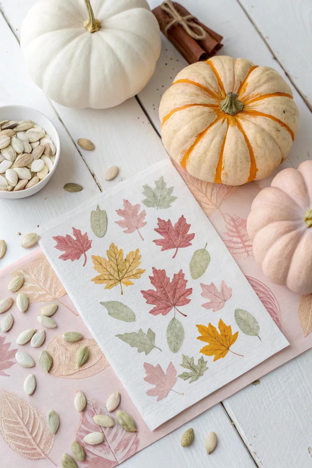Transforming pumpkin seeds into artful creations – a delightful and eco-friendly Halloween craft for little hands!