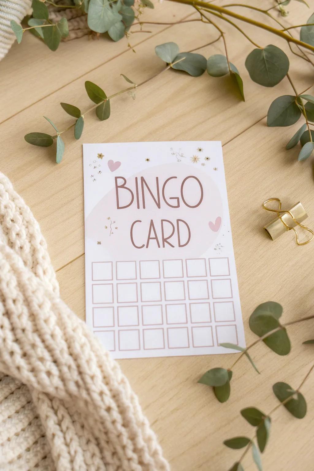 Add a playful twist to your routine with this stylish fitness bingo!