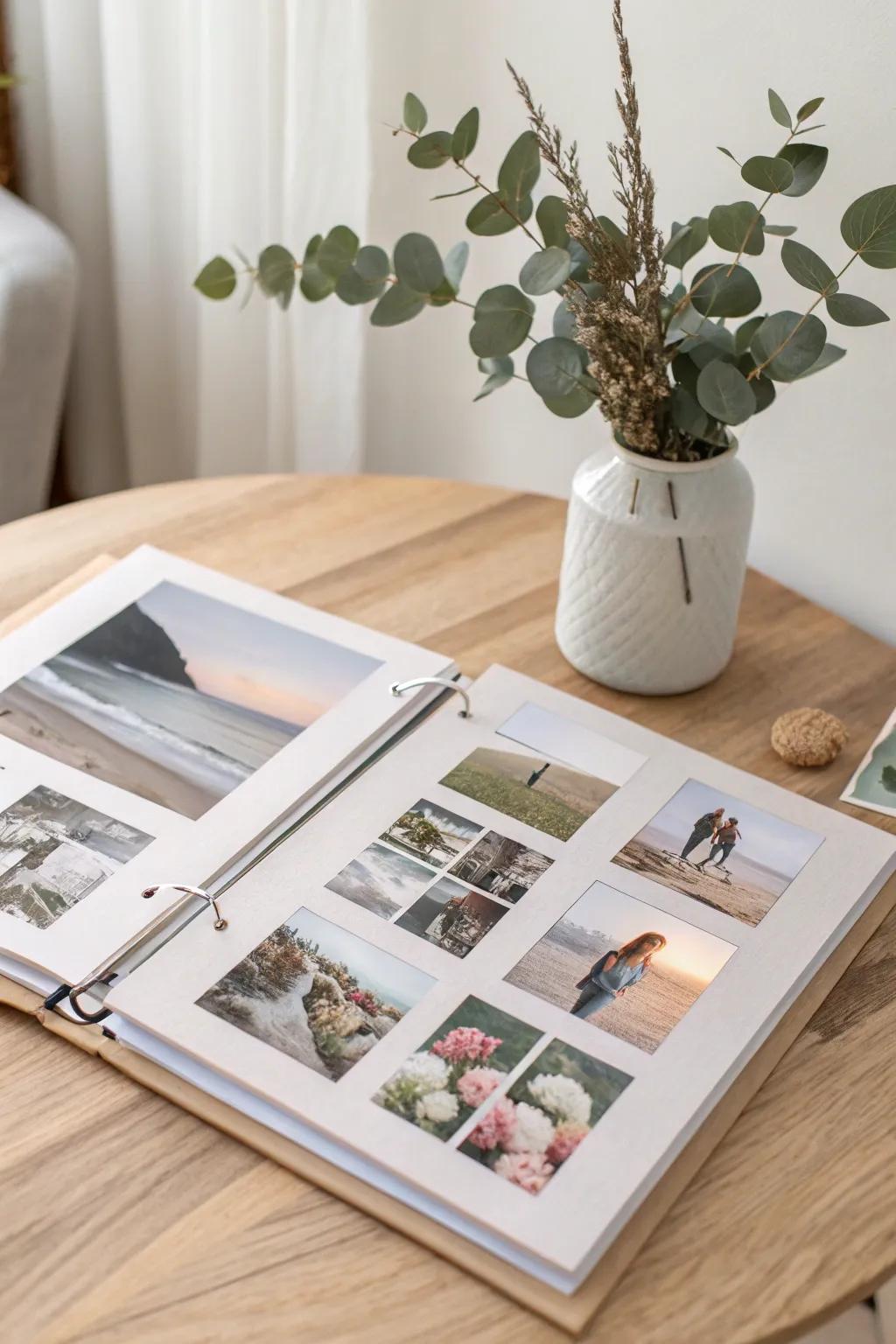 Carry your cherished memories with you, beautifully captured in a minimalist photo collage binder cover.