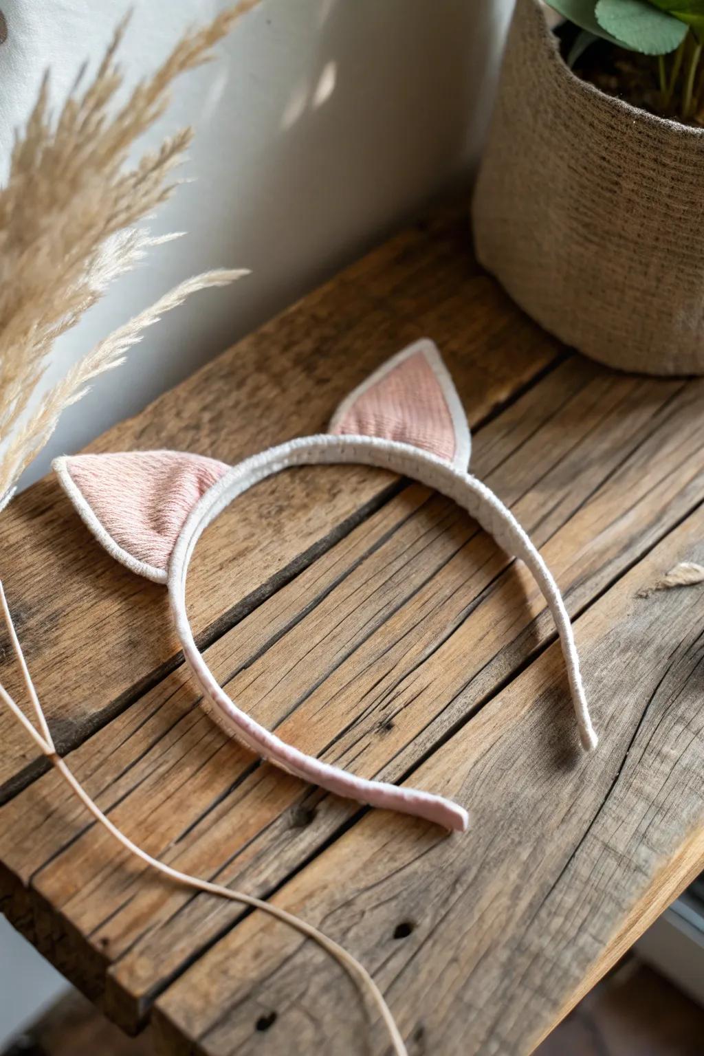Embrace your inner feline with this chic, handcrafted cat ear headband—perfect for adding a playful touch to any outfit.