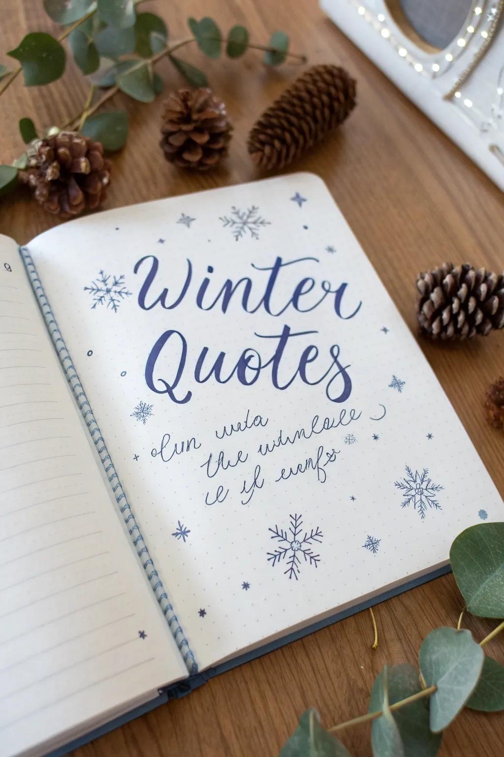 Embrace the magic of winter with inspiring quotes that warm your heart and brighten your journal.