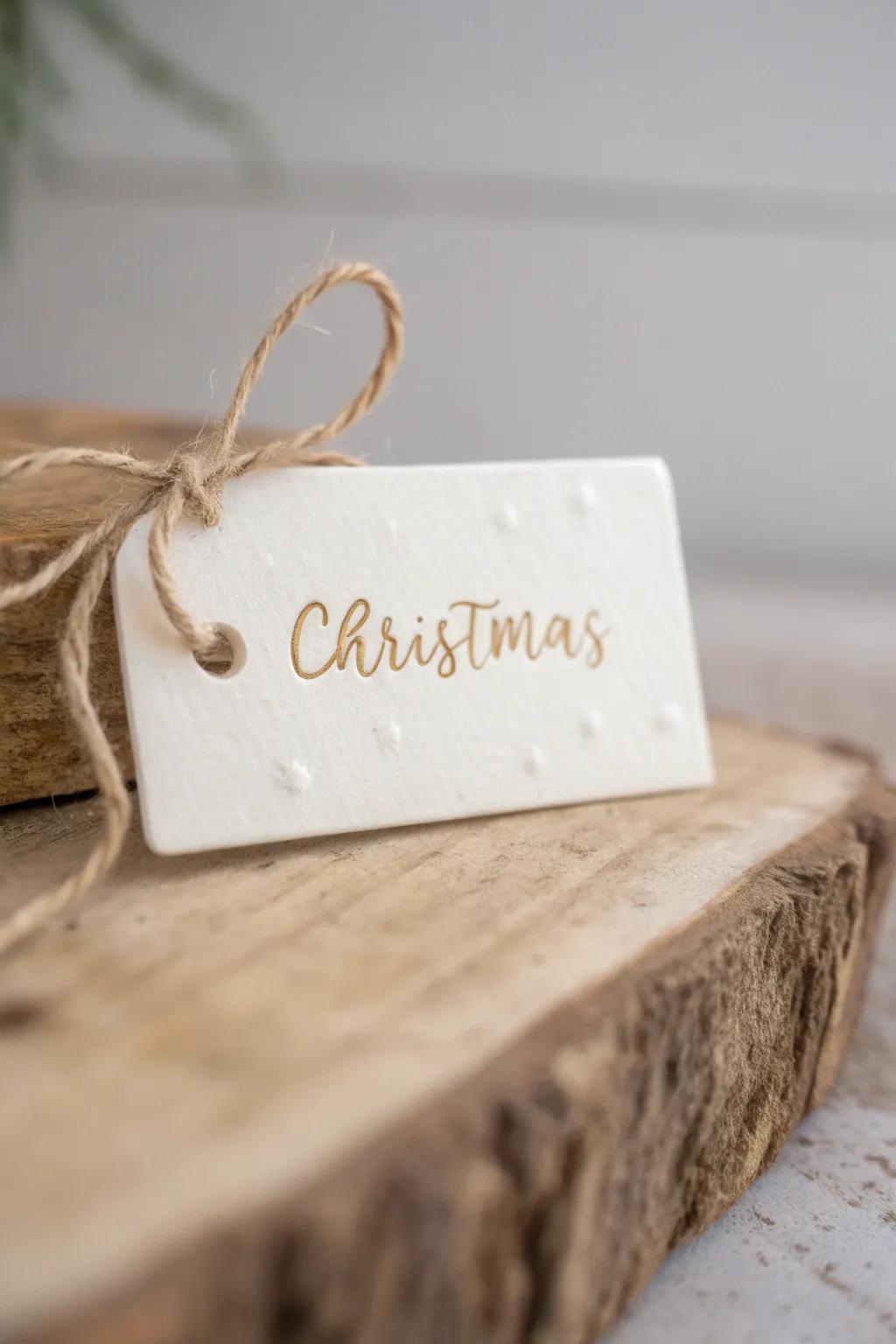 Elevate your gift-giving with embossed Christmas tags that blend elegance and simplicity.