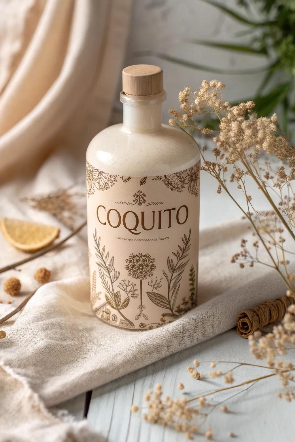 Embrace the charm of nostalgia with vintage-inspired Coquito labels, perfect for a touch of holiday elegance.