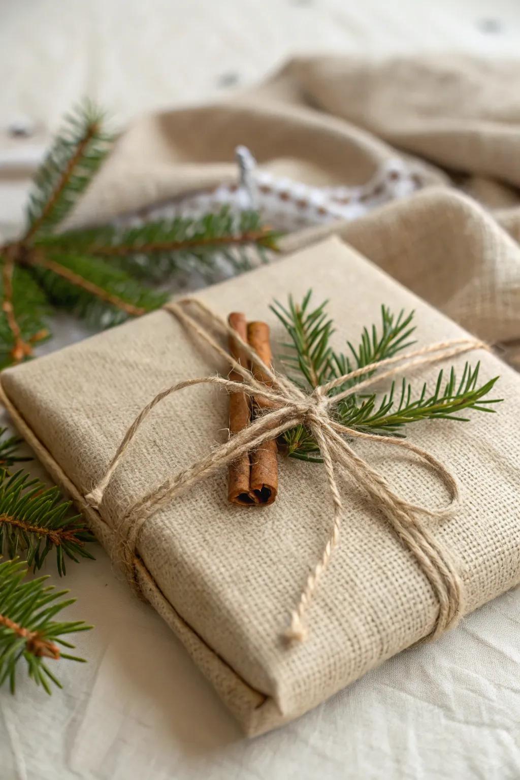Elevate your gift-giving with eco-friendly wrapping that exudes natural elegance.