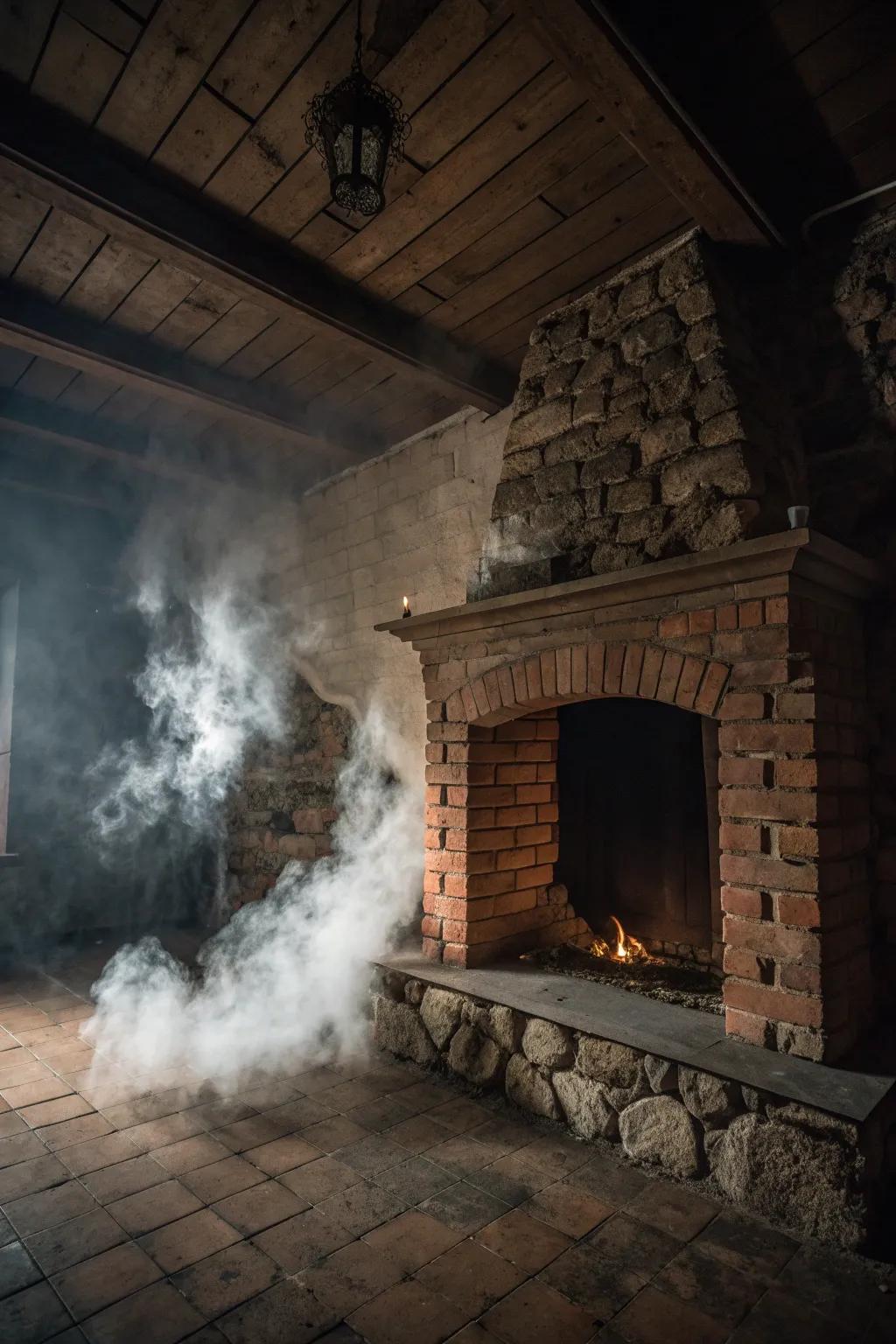 Awaken the spirits with a ghostly fireplace fog—perfect for a haunting Halloween ambiance.