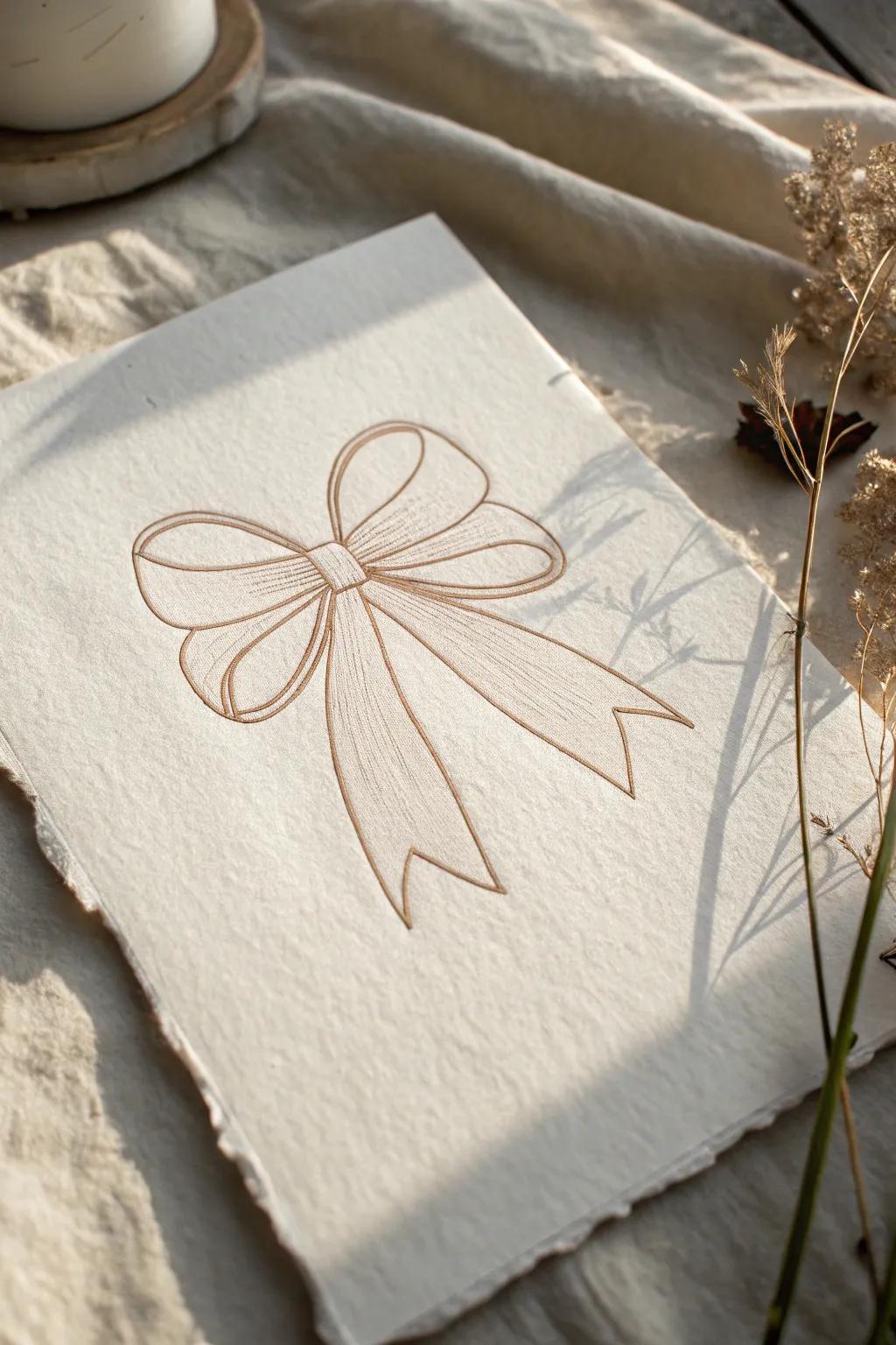 Embrace simplicity with this charming ribbon outline, perfect for adding a touch of elegance to any project.