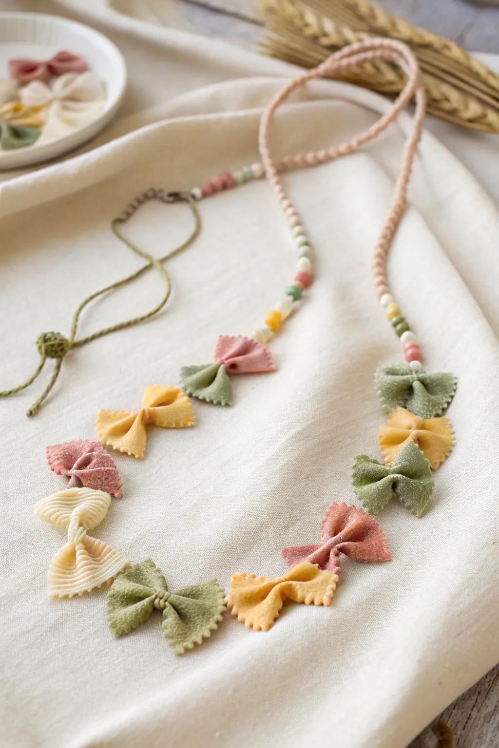 Crafted with love: A simple yet stunning pasta necklace perfect for your little one's first day of school creativity!