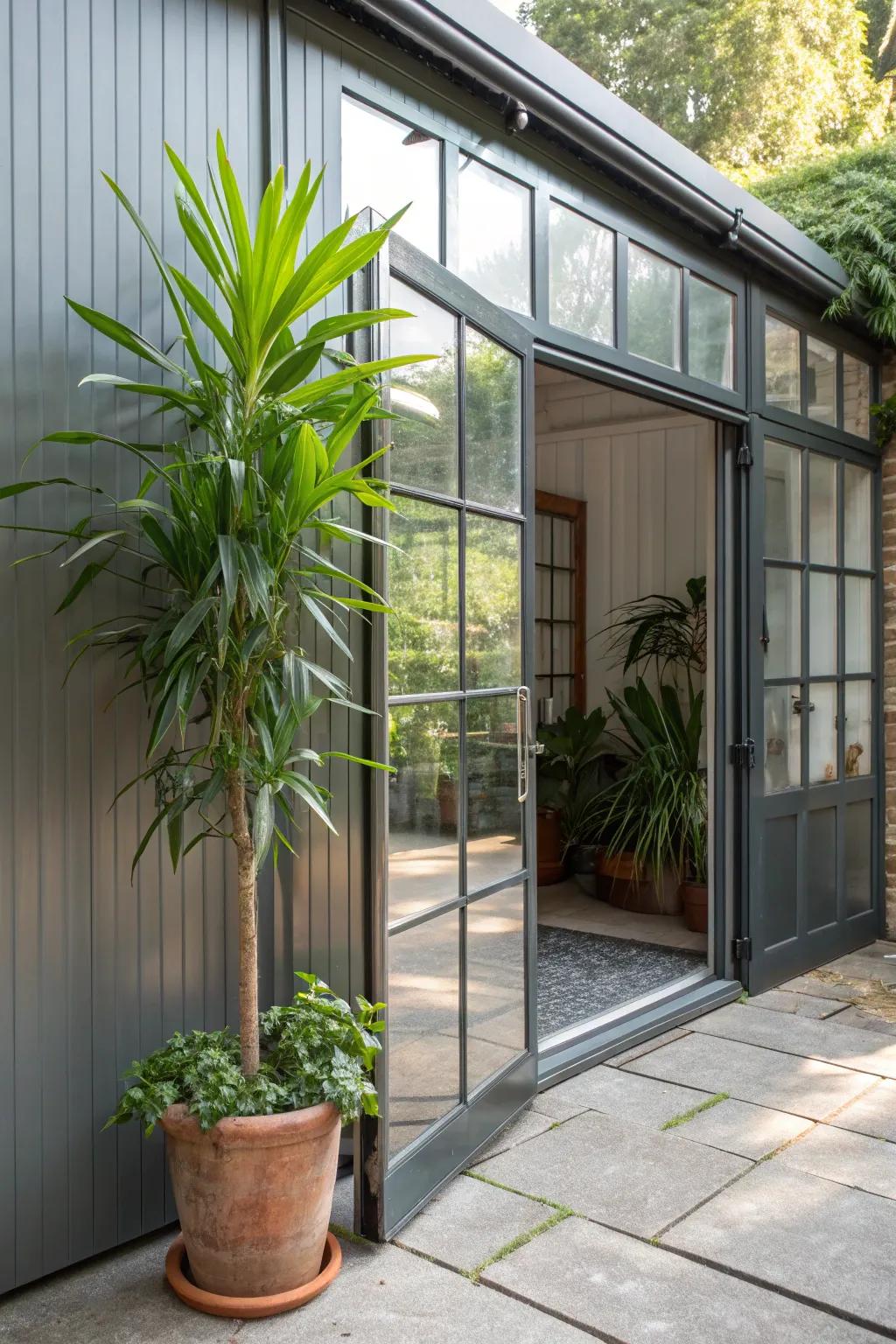 Seamless harmony: Transform your garage into a vibrant greenhouse oasis.
