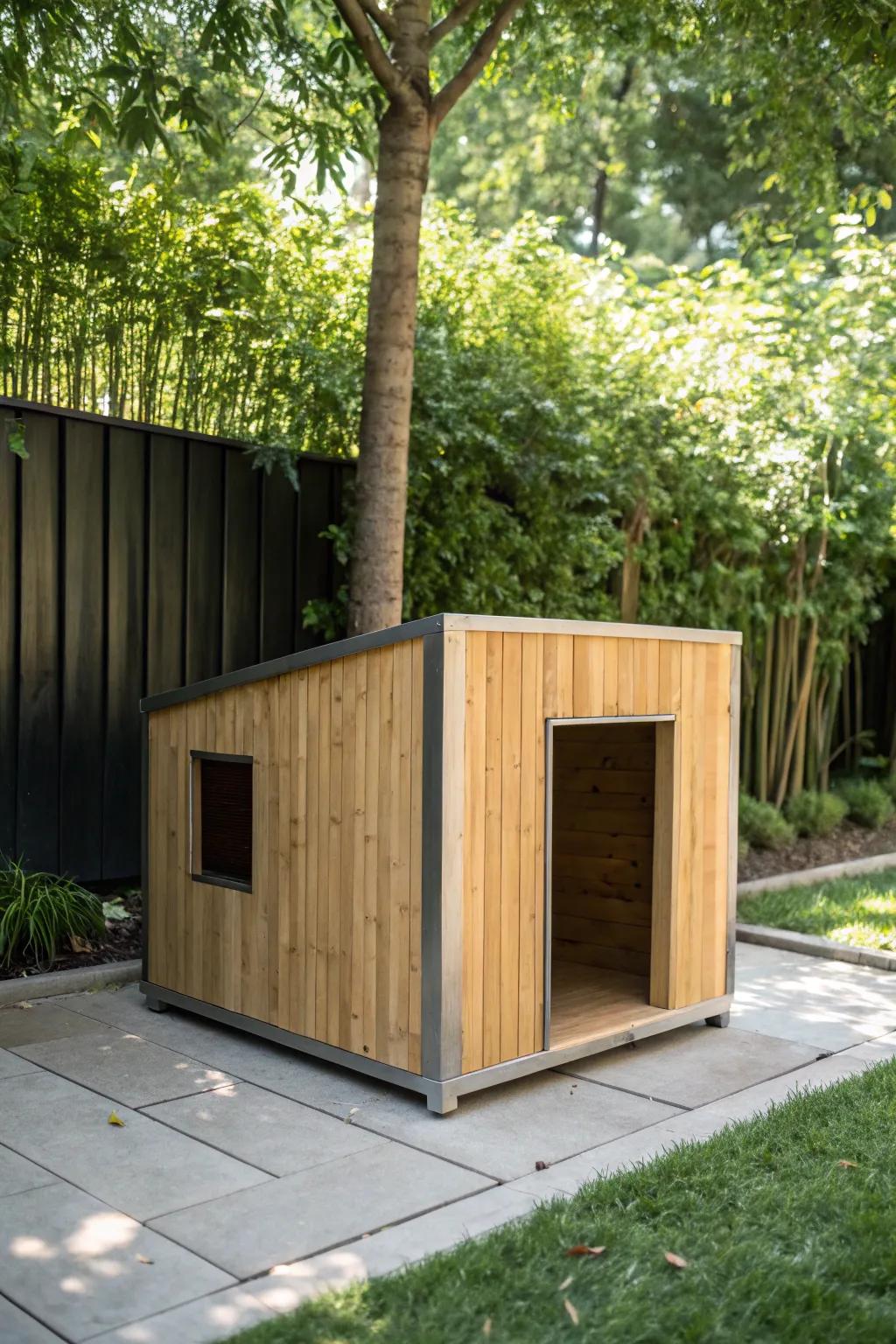 Chic and Sustainable: Elevate your pet's space with an eco-friendly bamboo kennel.