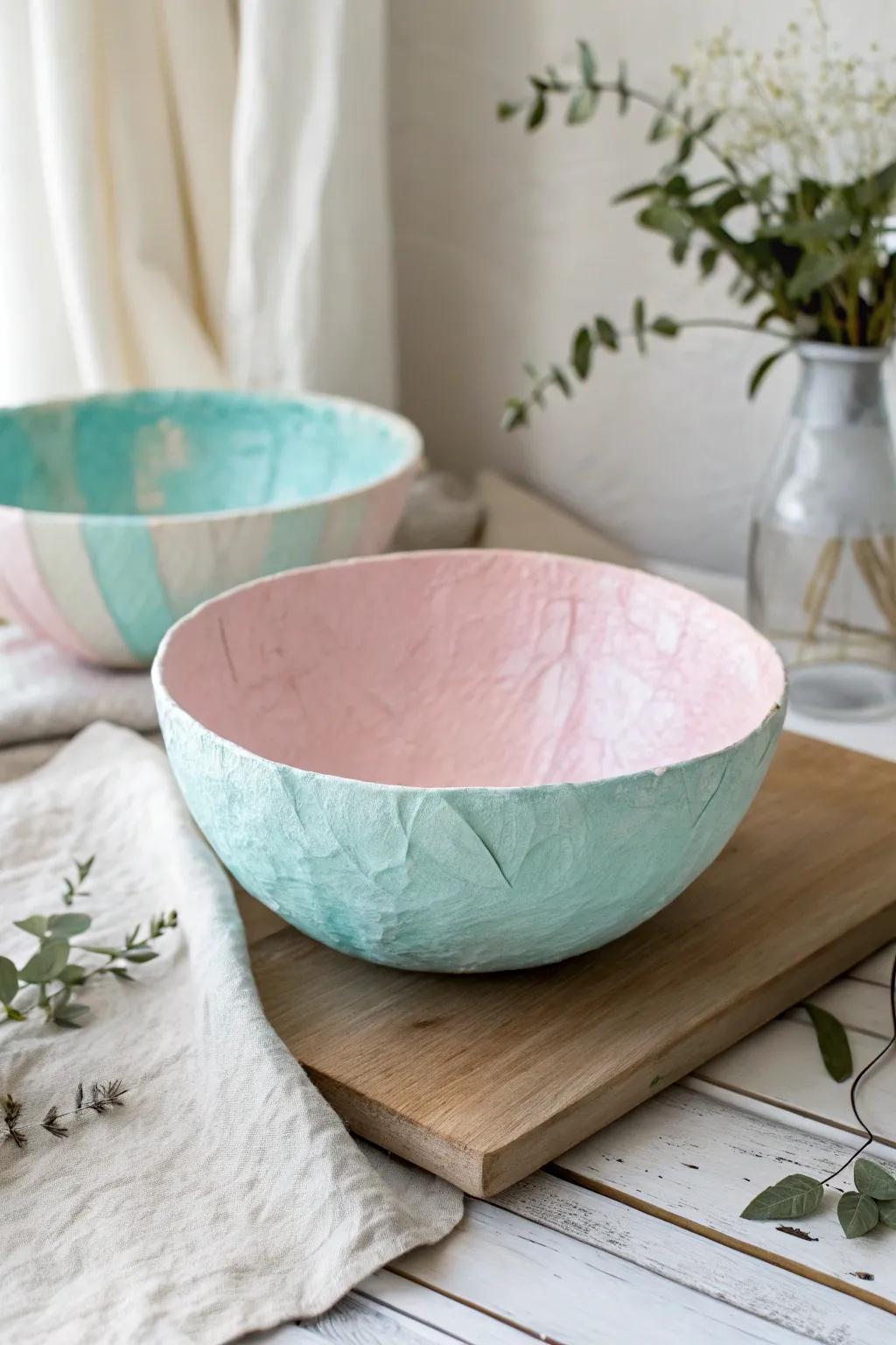Elevate your decor with this charming paper mache candy bowl, a perfect blend of minimalist design and boho flair!