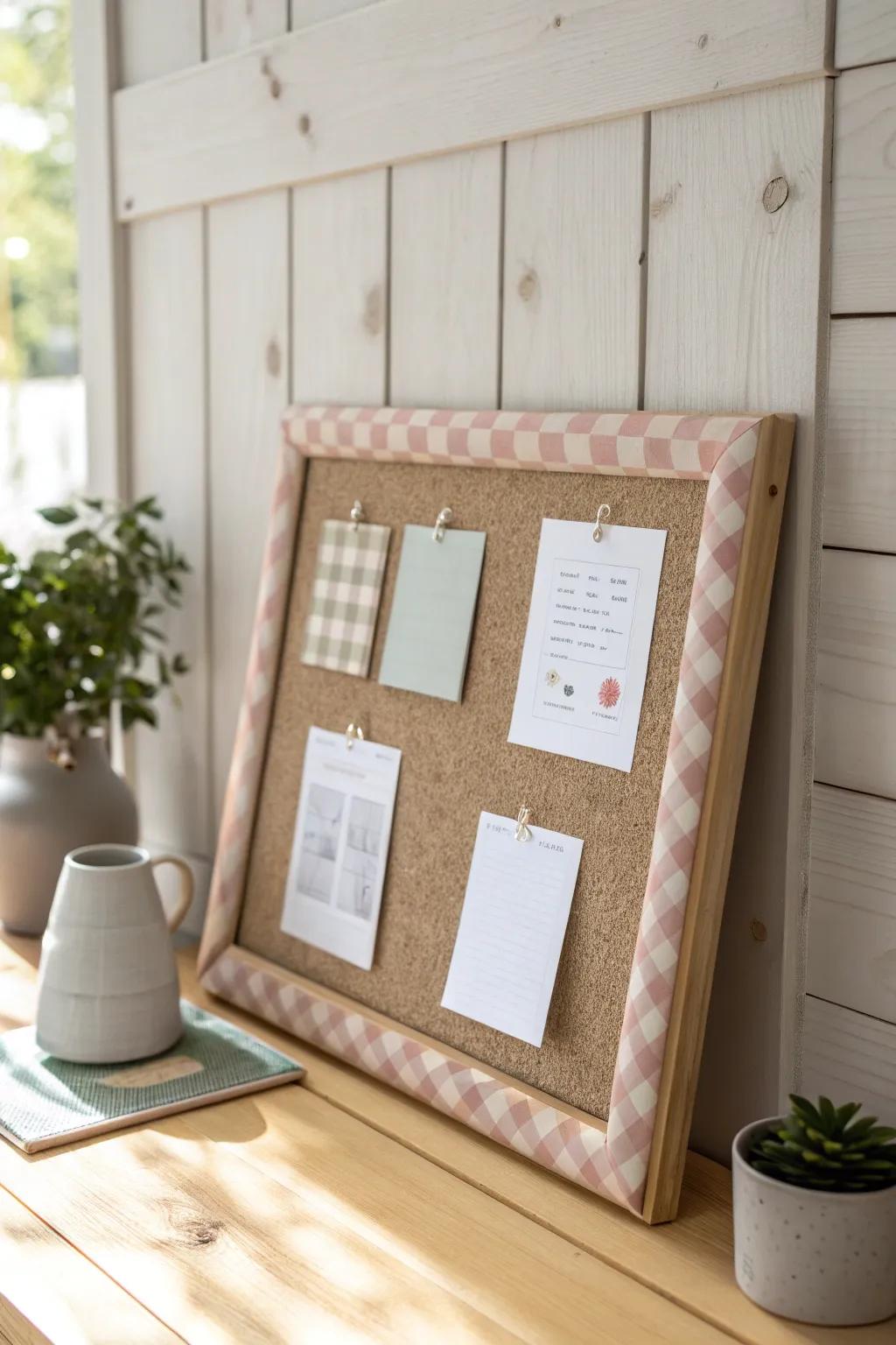 Embrace simplicity with checkered borders for a beautifully organized space.
