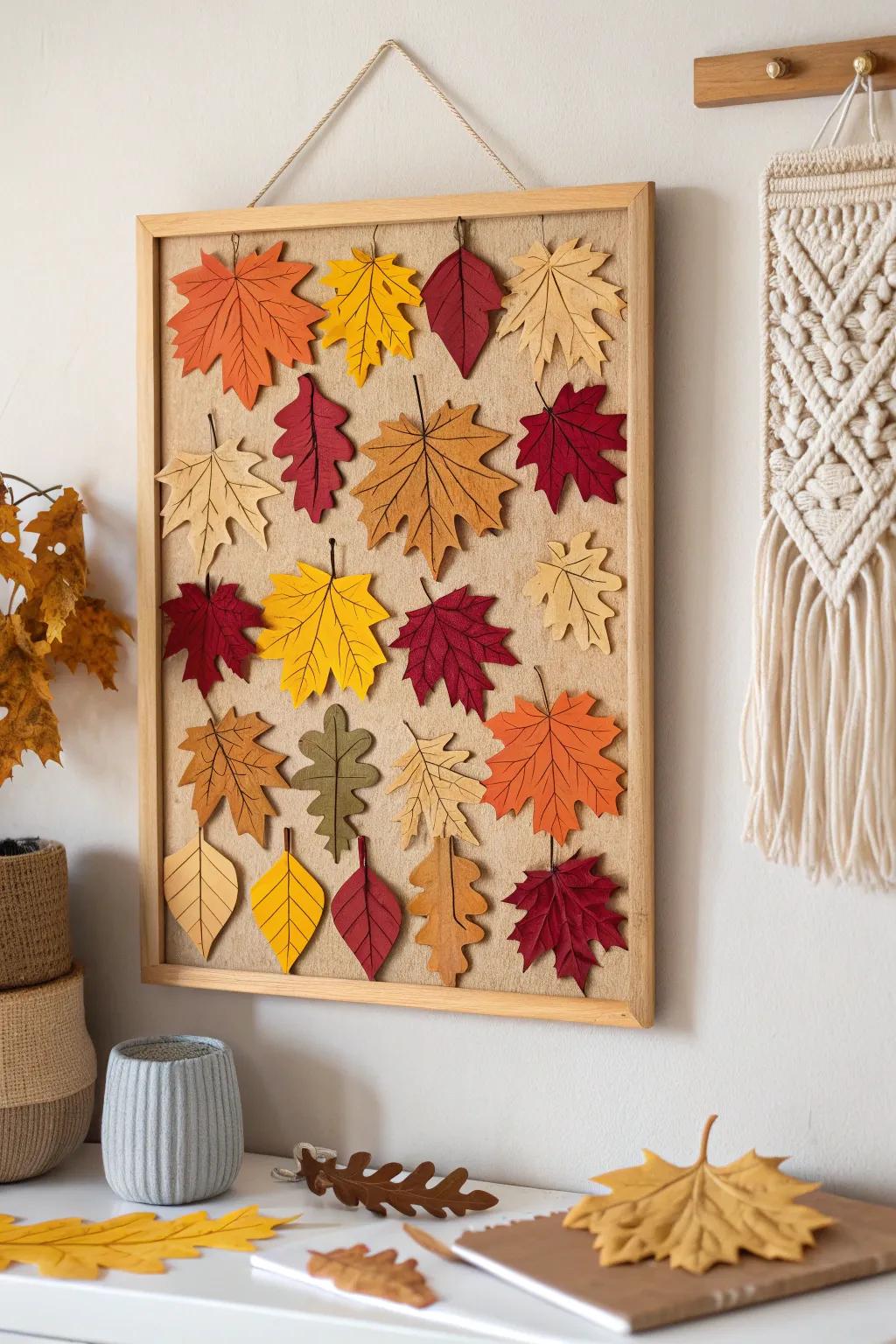 Embrace autumn with a recycled paper fall foliage board, where simplicity meets seasonal charm.