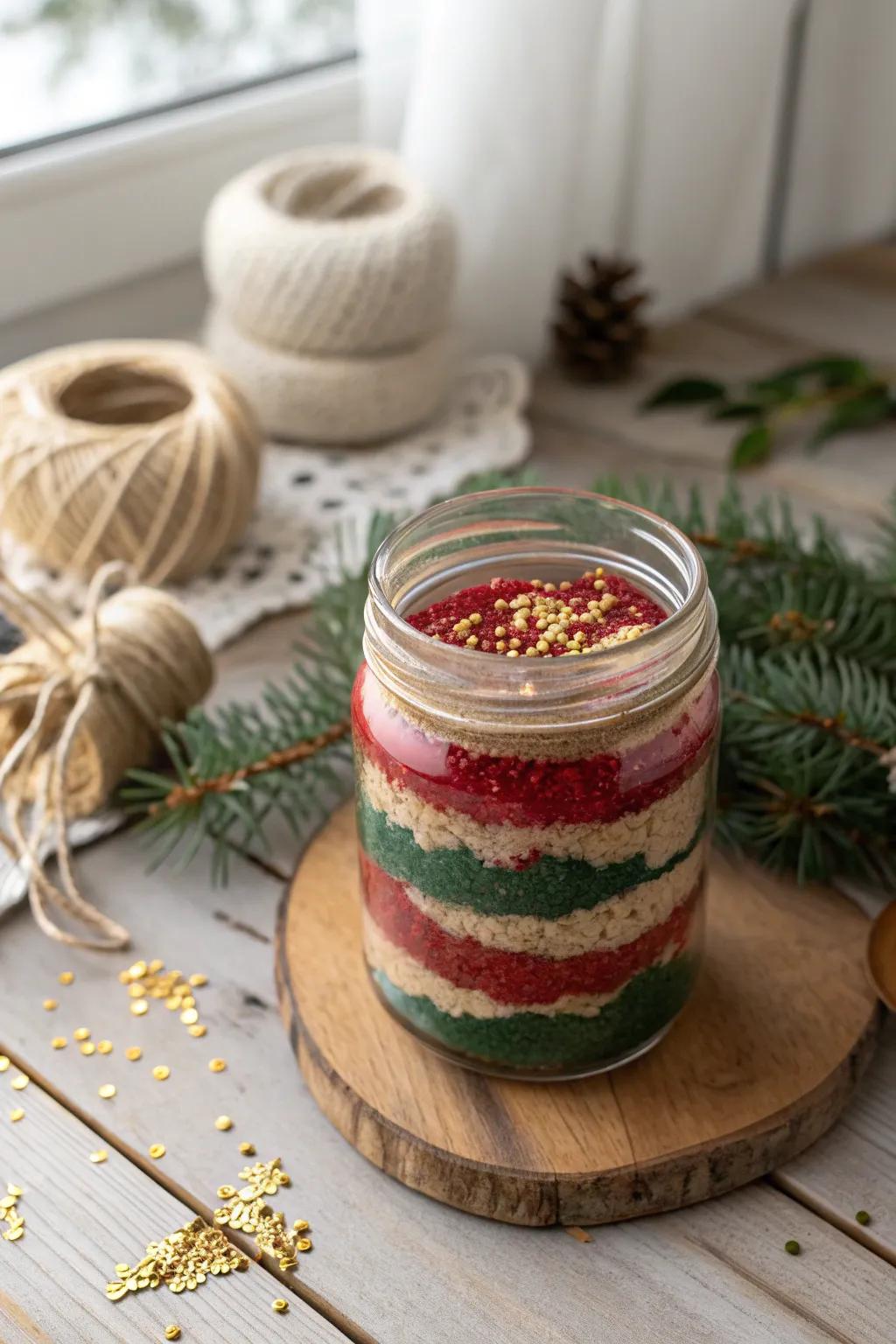 Celebrate the season with a touch of handcrafted elegance in every vibrant layer of holiday slime.
