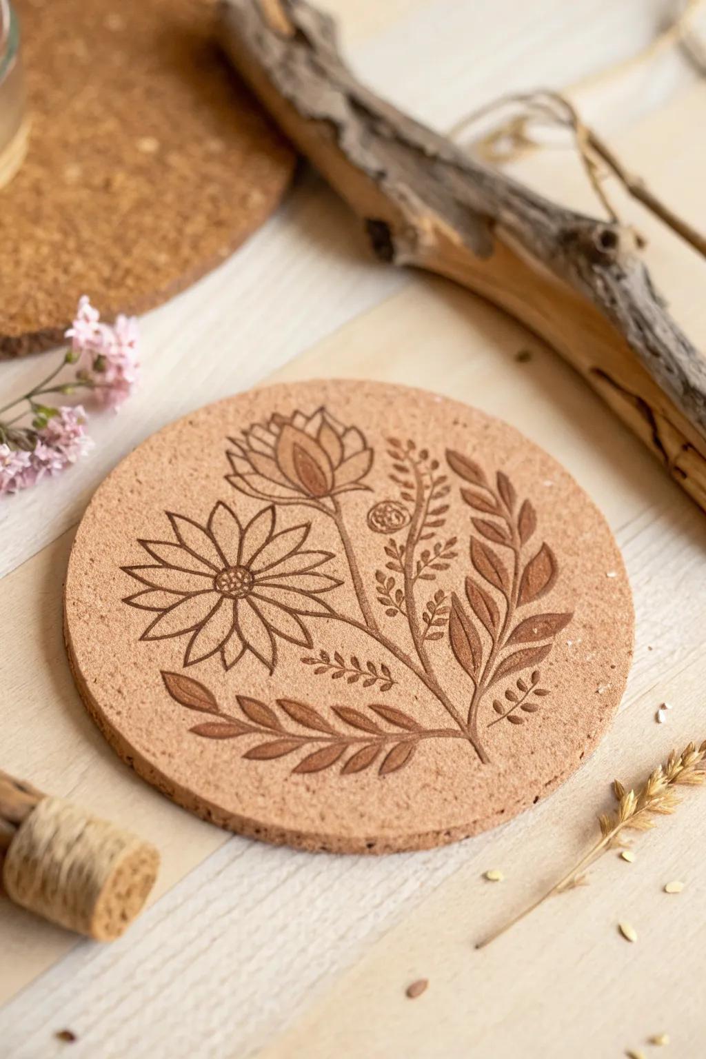 Elevate your table decor with these beautifully crafted stamped coasters, where simplicity meets artistry.