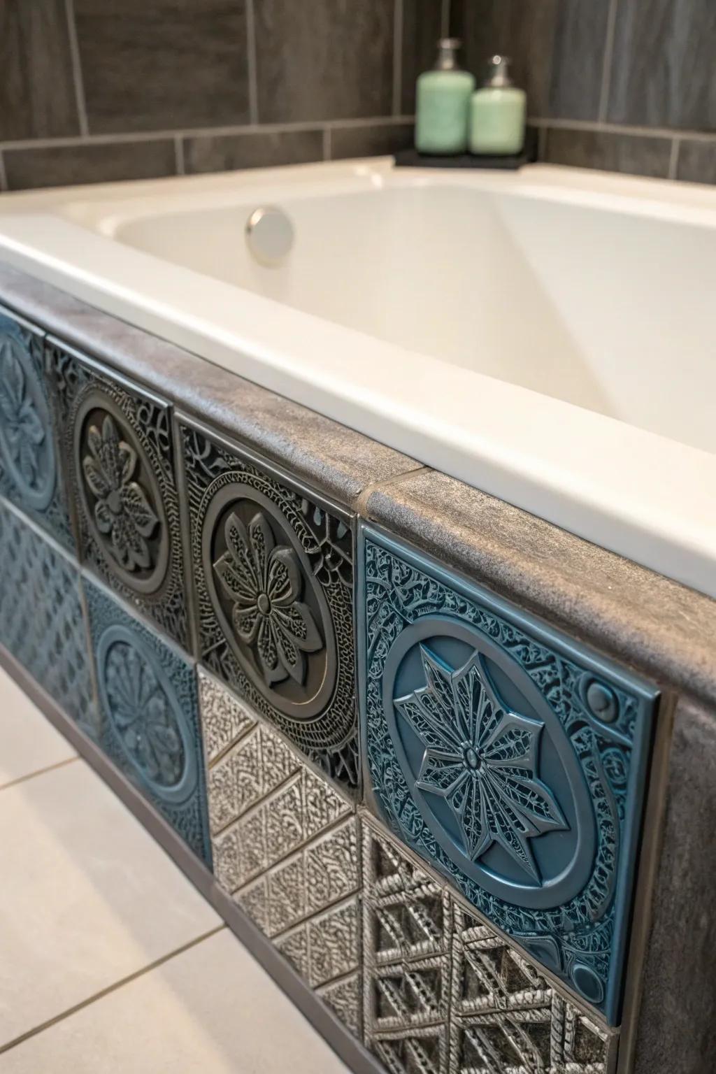 Elevate your space with the depth and elegance of textured tiles.