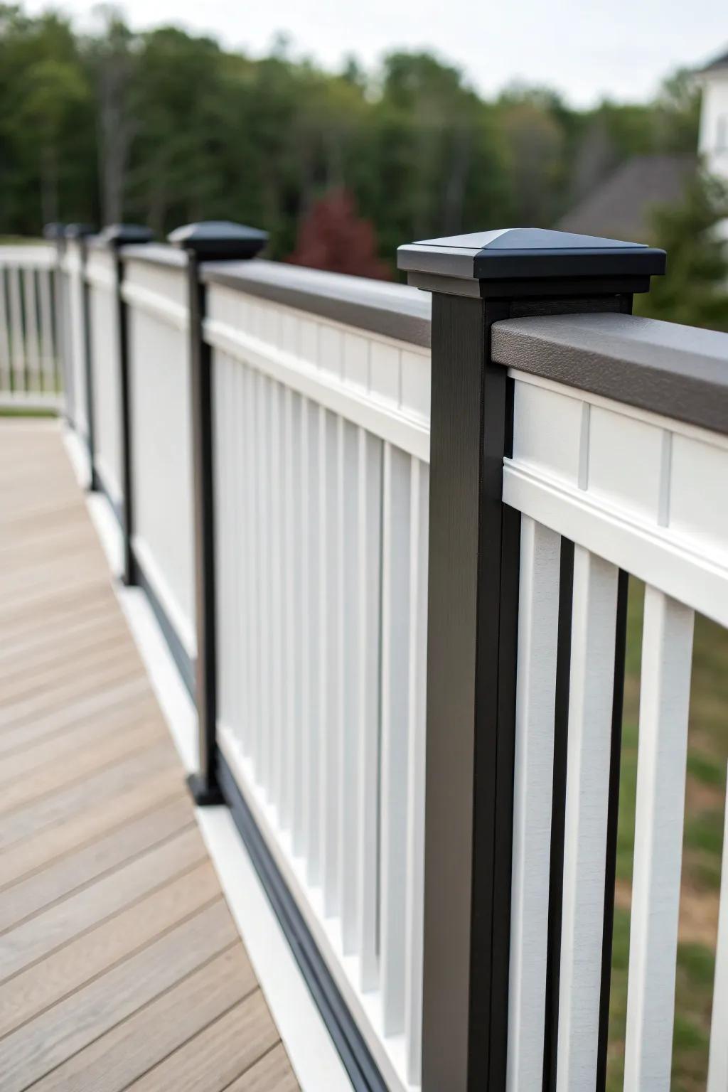 Elevate your deck design with bold contrasts and modern elegance.
