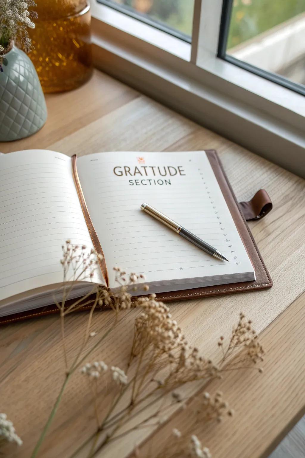 Capture your daily blessings with style in a minimalist gratitude journal.
