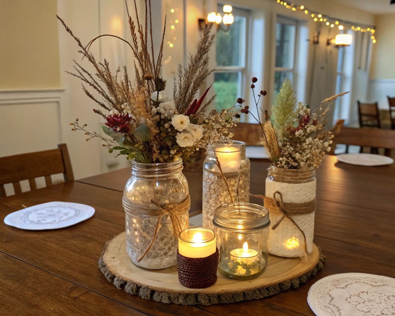 Explore different design variations to suit your mood and seasonal themes with your jar centerpieces.