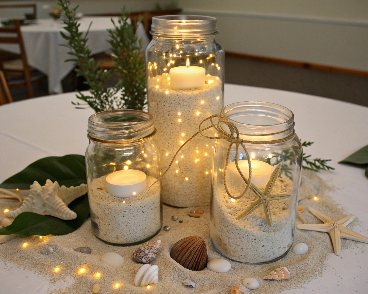 Gather a variety of jars and natural elements to create personalized centerpieces that reflect your style.