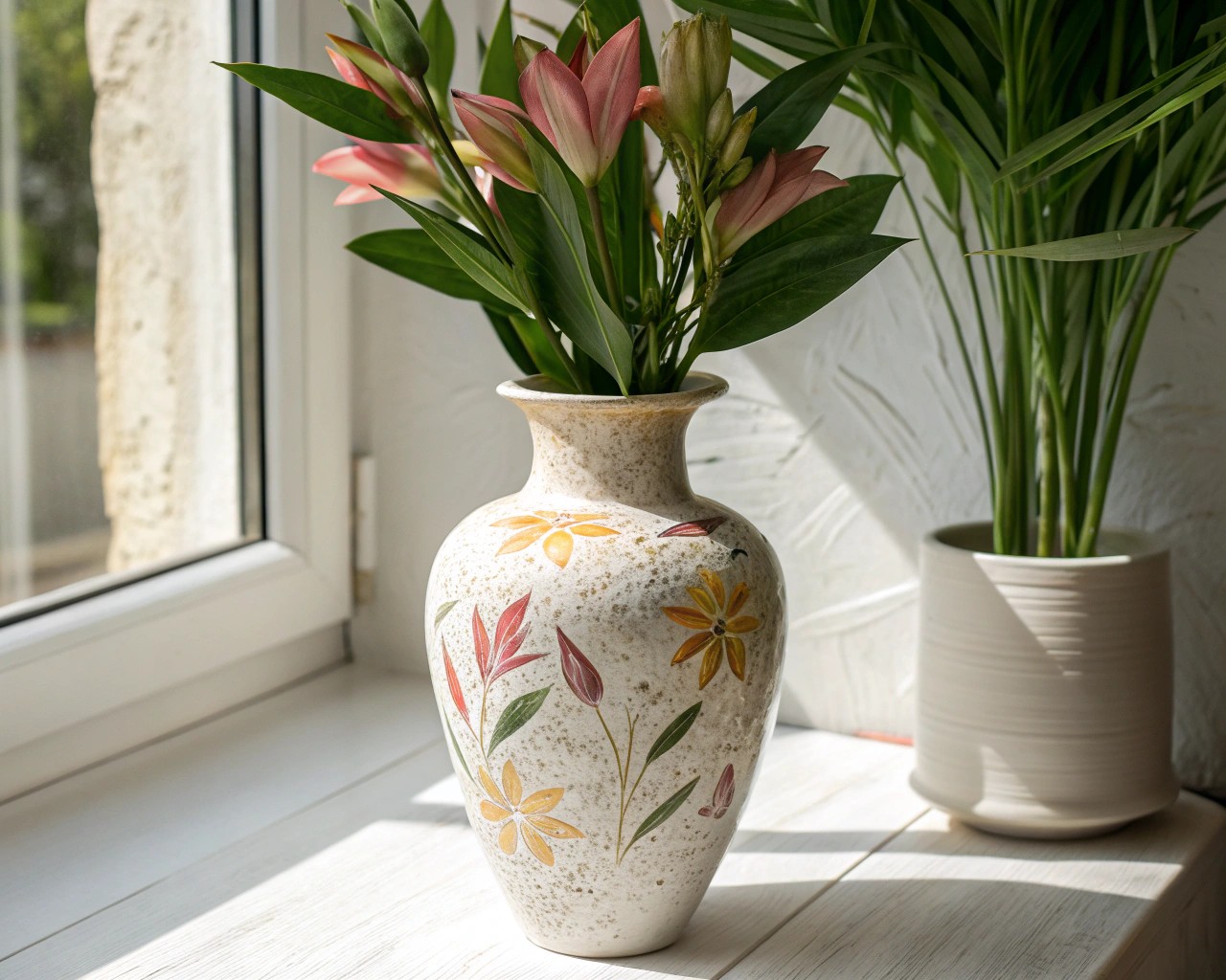 Painting techniques simulate stone and other textures for a tactile and minimalist finish.