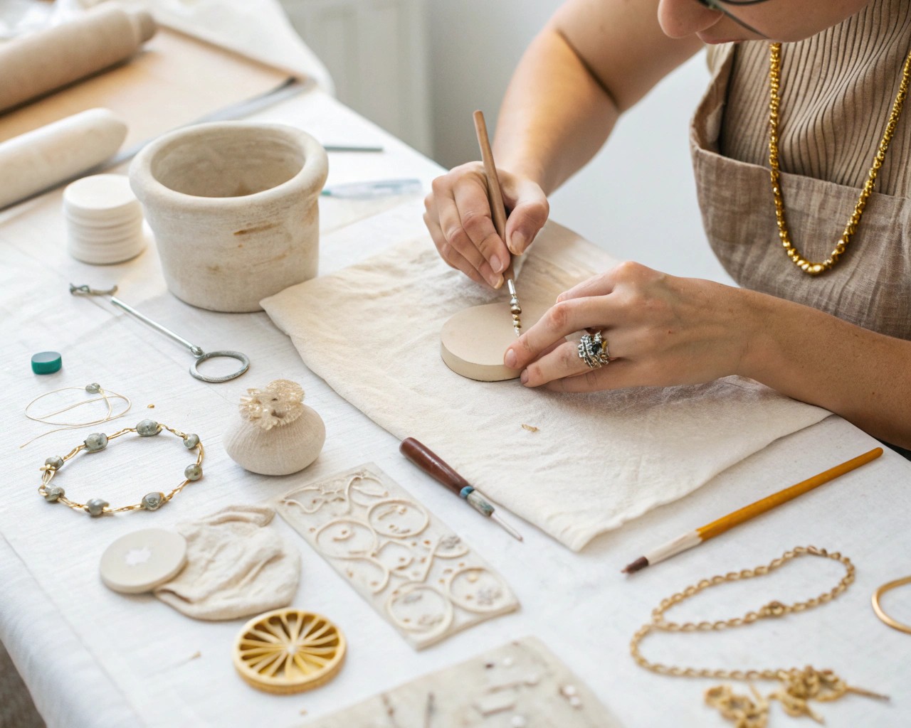 Soft clay is lightweight yet versatile, making it ideal for crafting statement jewelry.
