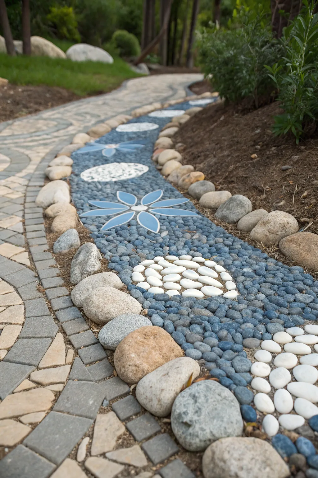 17+ Inspiring River Rock Pathway Ideas