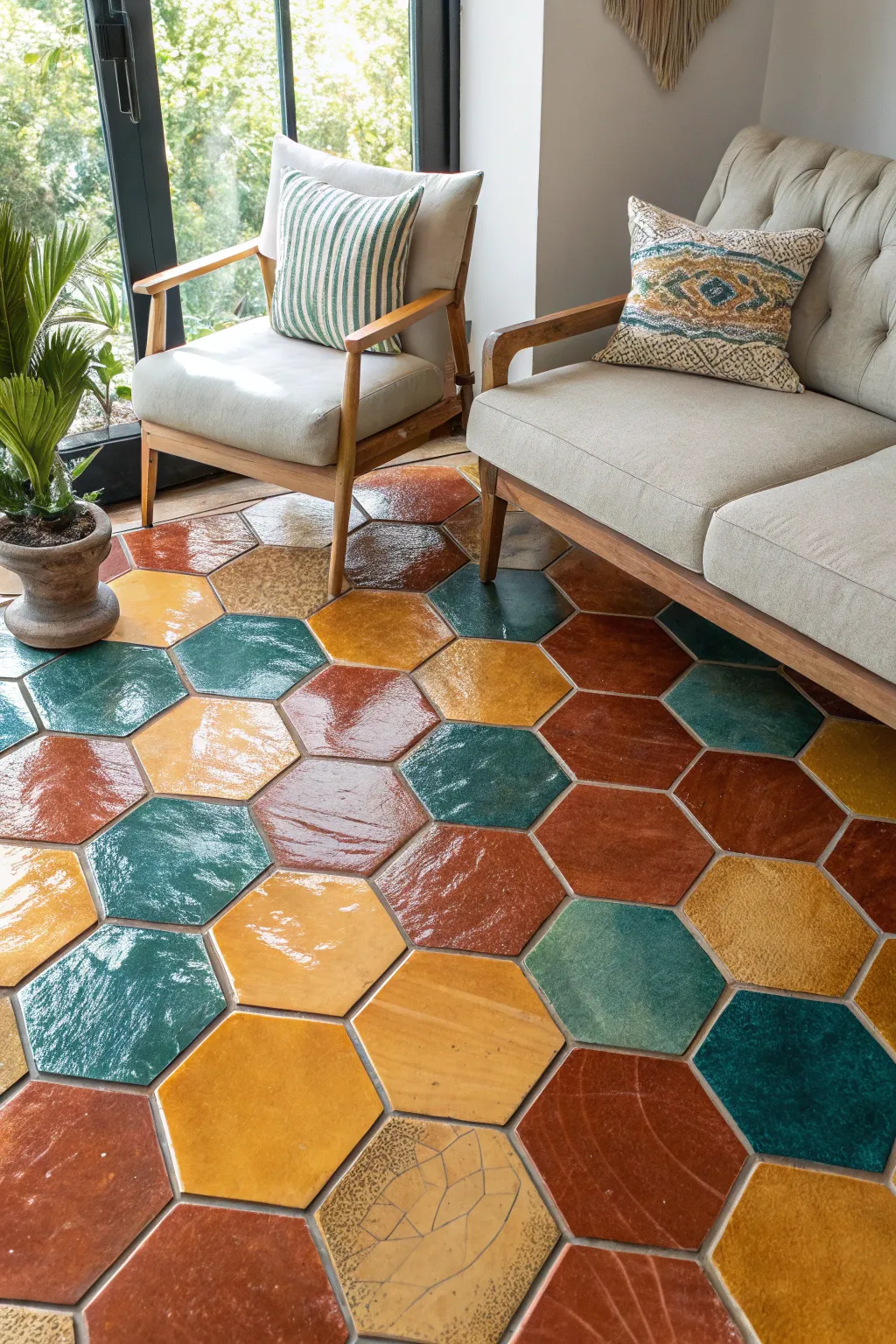 19+ Inspiring Painted Tile Floor Ideas