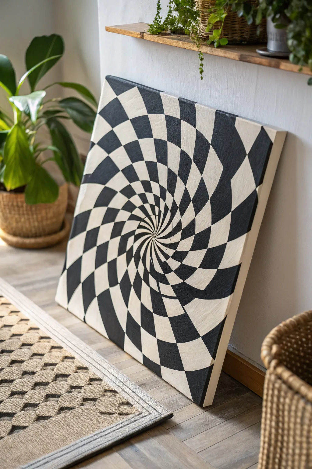 18+ Mesmerizing Trippy Checkered Canvas Painting Ideas