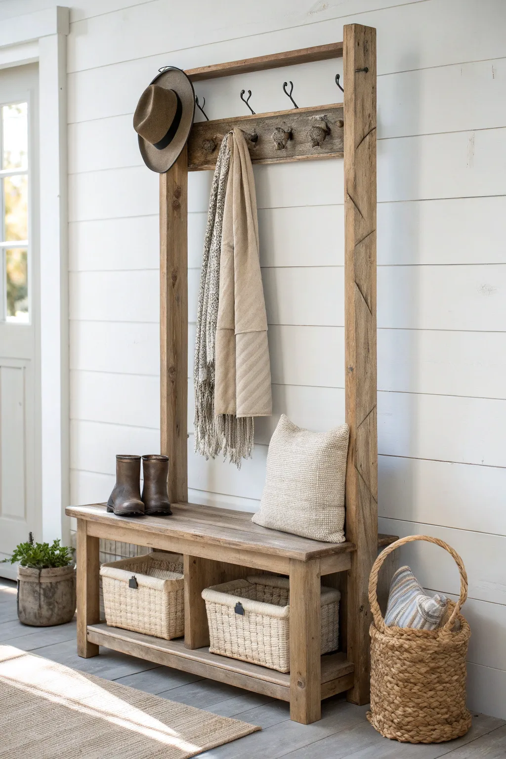 17+ Creative Hall Tree Ideas for DIY Lovers