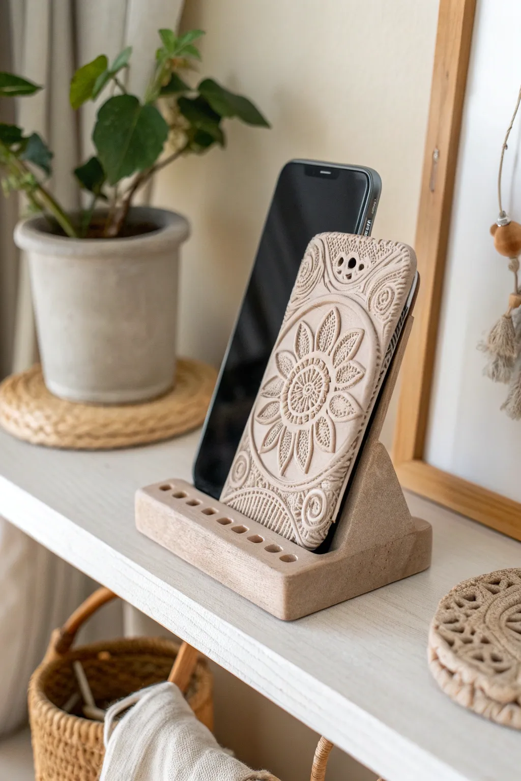 15+ Creative Clay Phone Holder Ideas